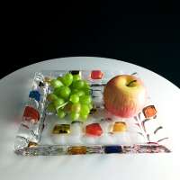 Wholesale Home Decoration Glass Fruit Dish Promotional Crystal Glass Dinner Plate