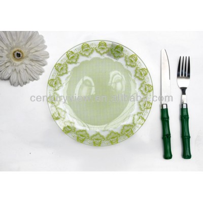 7" 8" 9" Square Round Dinner Tempered Glass Fruit Plate