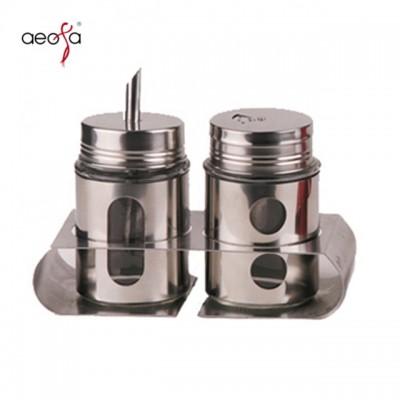 stainless steel condiment packets spice jar set