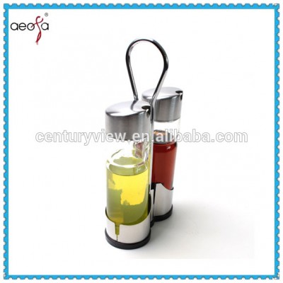 Hot sale 2pcs/set glass oil and vinegar container dispenser bottle