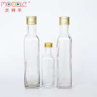 Different Size 100ml 250ml 500ml 750ml 1000ml Square Clear Olive Oil Glass Bottle With Ropp Lid