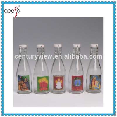 250ml new round clear swing top glass bottle with stoppers