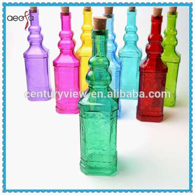 water glass bottle embossed glass beverage bottles