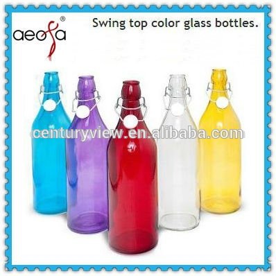 1L, 500ml and 250ml round colored wholesale fruit juice beverage glass bottle