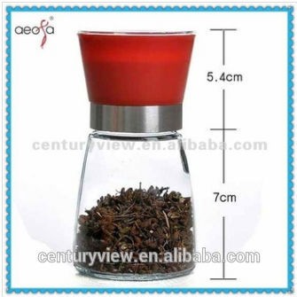 Salt And Pepper Glass Spice Grinder Round Glass Spice Mini Jars With Lid