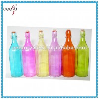 swing top colored glass bottle with clip lid