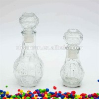 Fancy flower decorative glass wine bottle