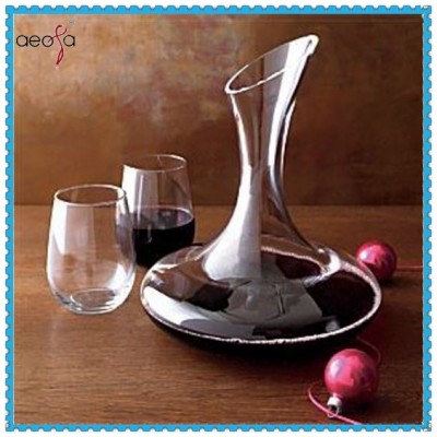 Hot Sale Hand Made Elegant Unique Design Clear Crystal Wine Decanter