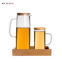 innovation fashionable modern easy to clean with glass water cup jug set